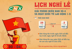 THÔNG BÁO LỊCH GIAO HÀNG NGÀY LỄ