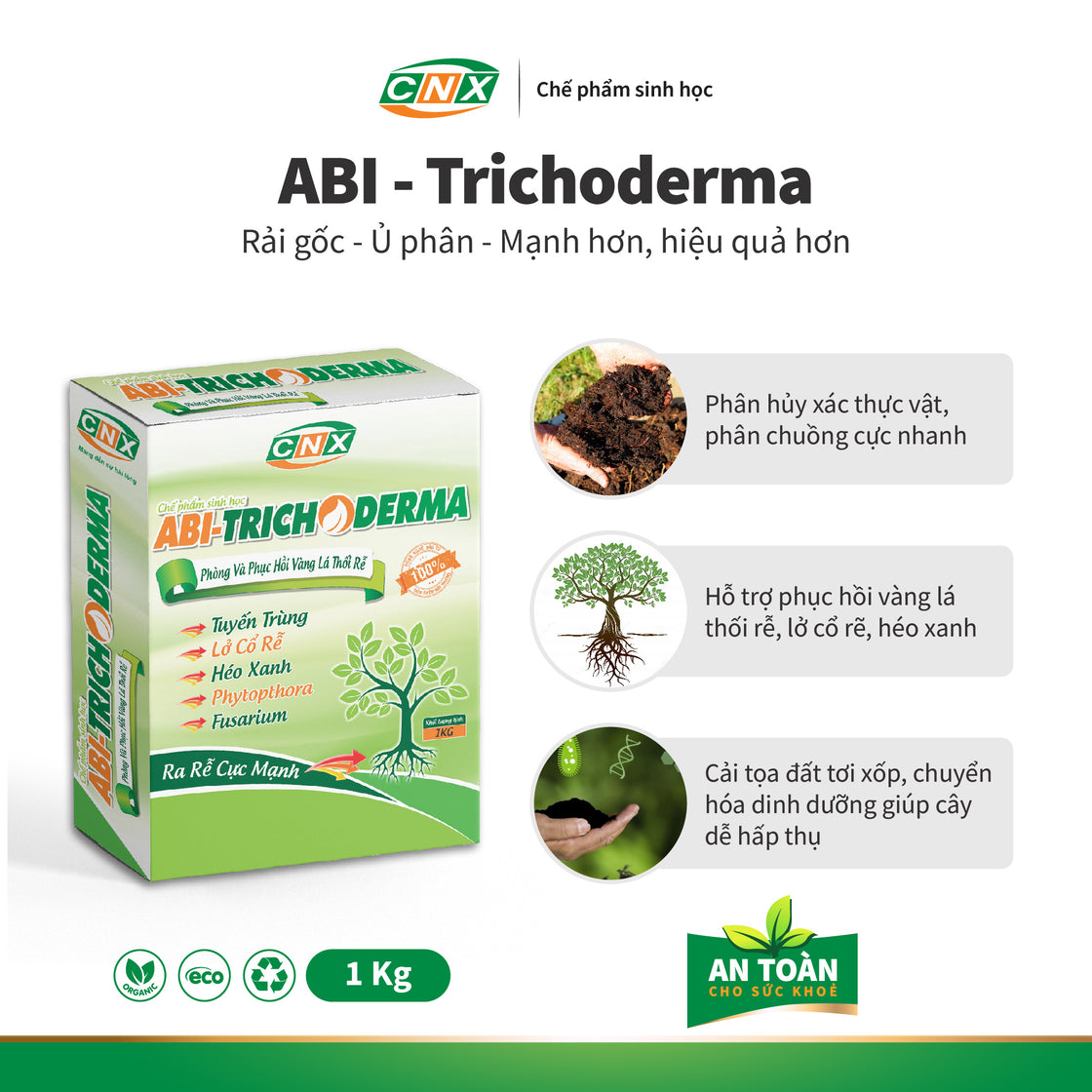 ABI - TRICHODERMA Phân hủy xác thực vật, phân chuồng cực nhanh