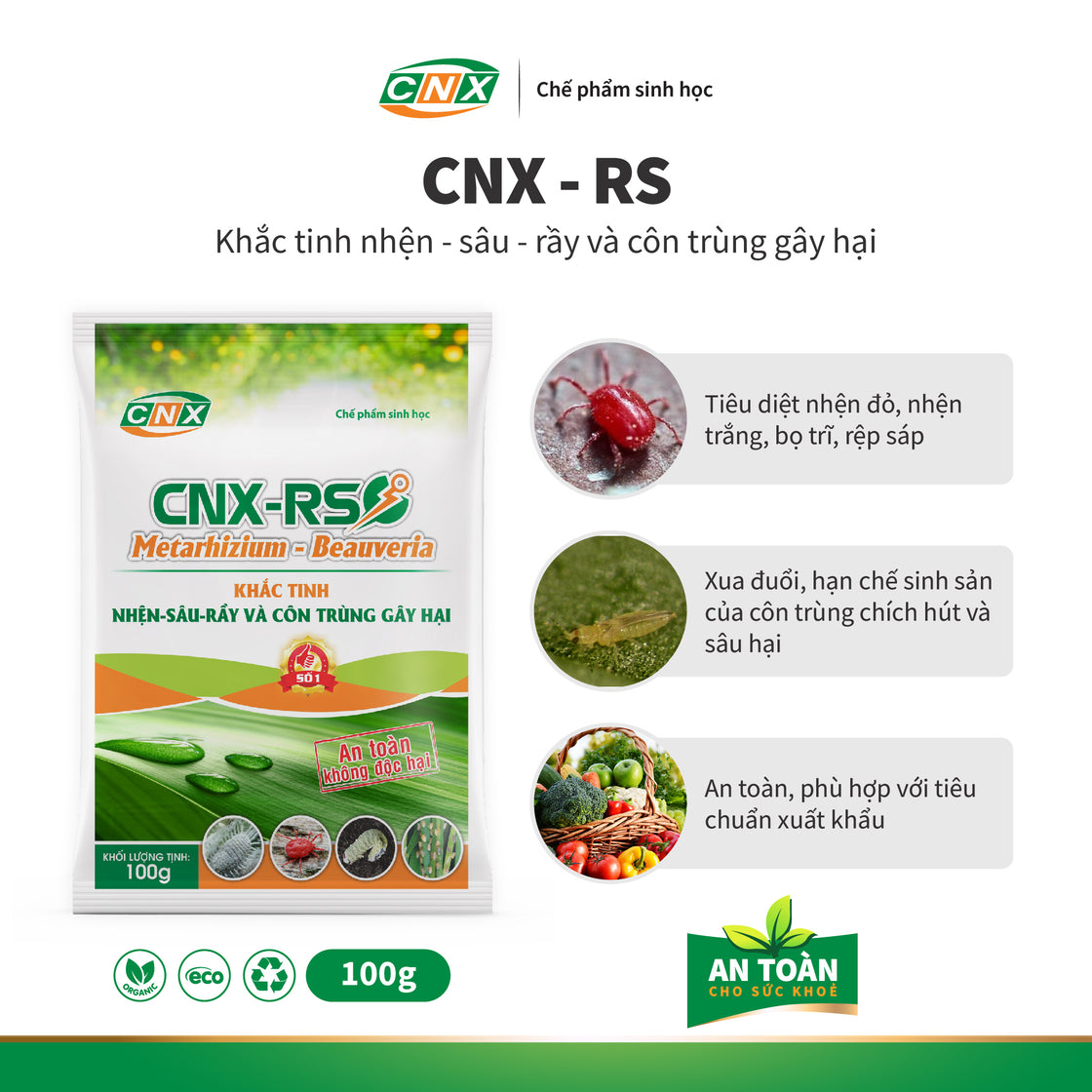 CNX - RS tiêu diệt côn trùng gây hại cho cây trồng