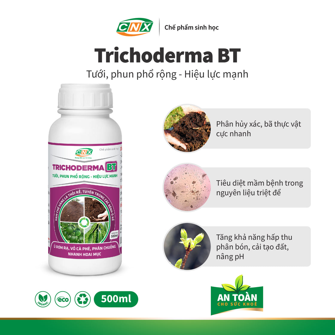 TRICHODERMA BT (LỎNG) - Phân hủy bã, xác thực vật cực mạnh