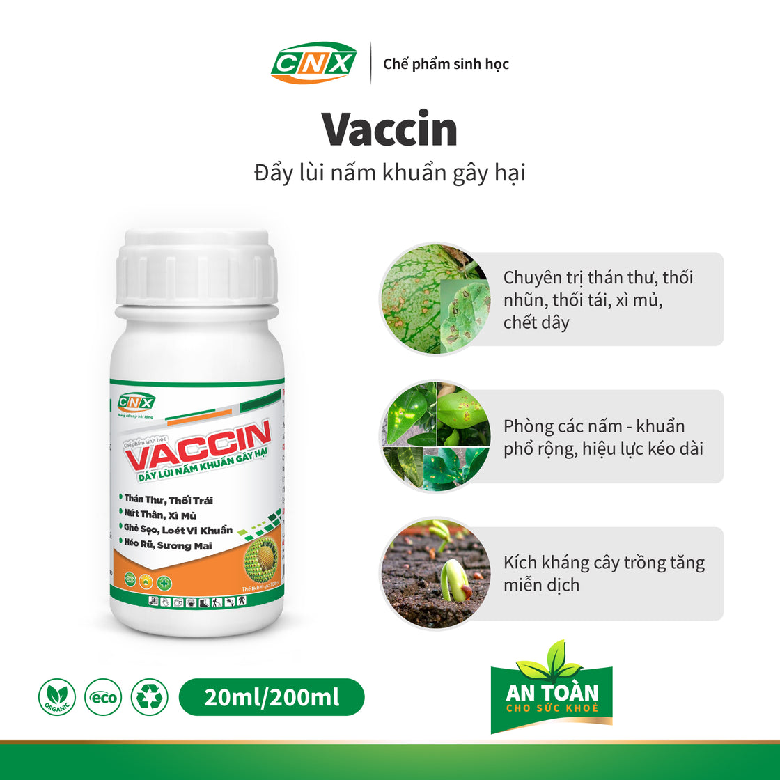 VACCIN - Trị bệnh thán thư, thối trái thối thân